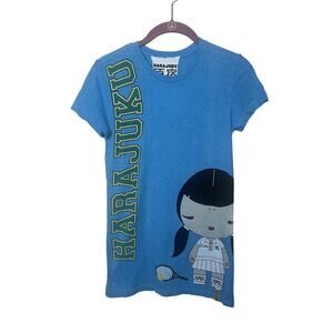 Harajuku Lovers Graphic Print T-Shirt Size Small Blue